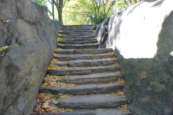 A photo of stone stairs.